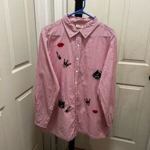 Bobbie Brooks Red and White Striped Kids Button Down Shirt